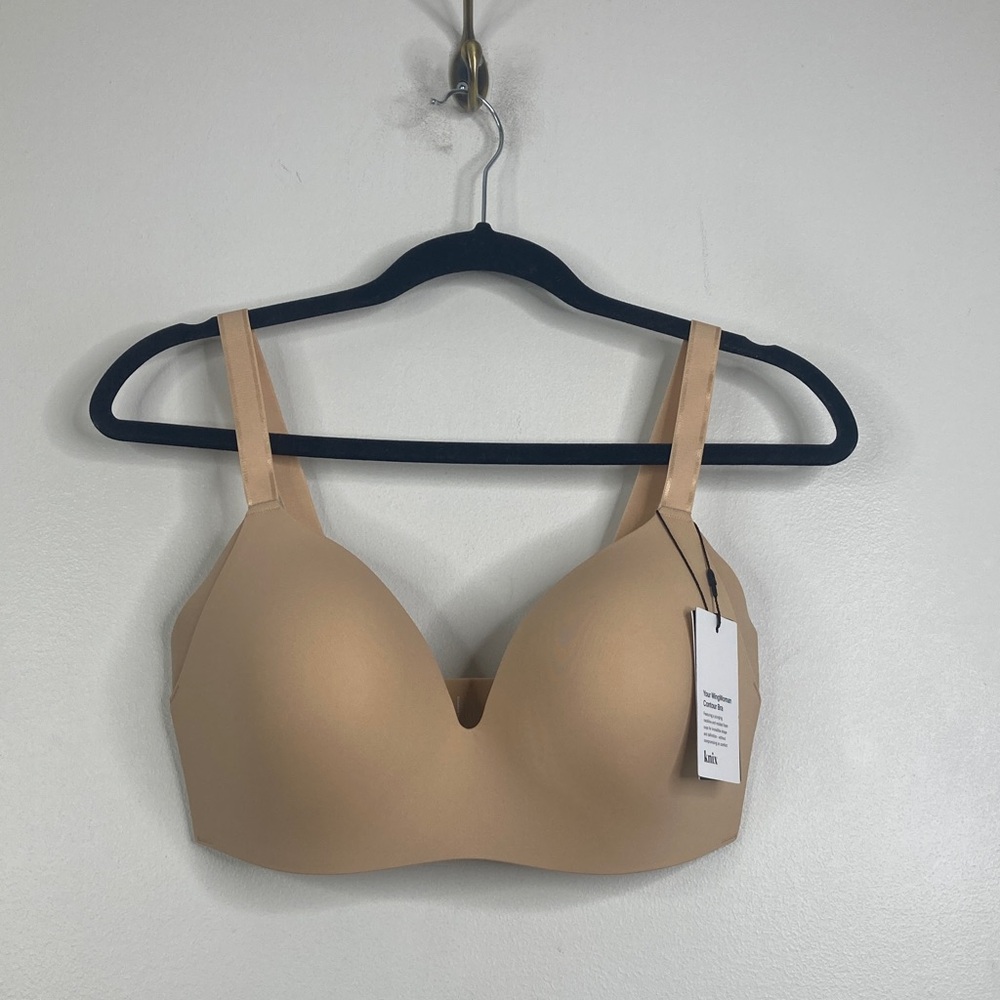 New Knix Wingwoman Bra Womens 34DD Warm Sand Beige Tan Wireless Comfort Contour